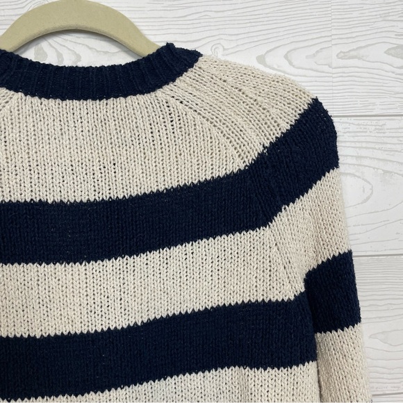 J. Crew Linen Blend Mixed Stripe Sweater Pullover Size Small Knit - Picture 10 of 10
